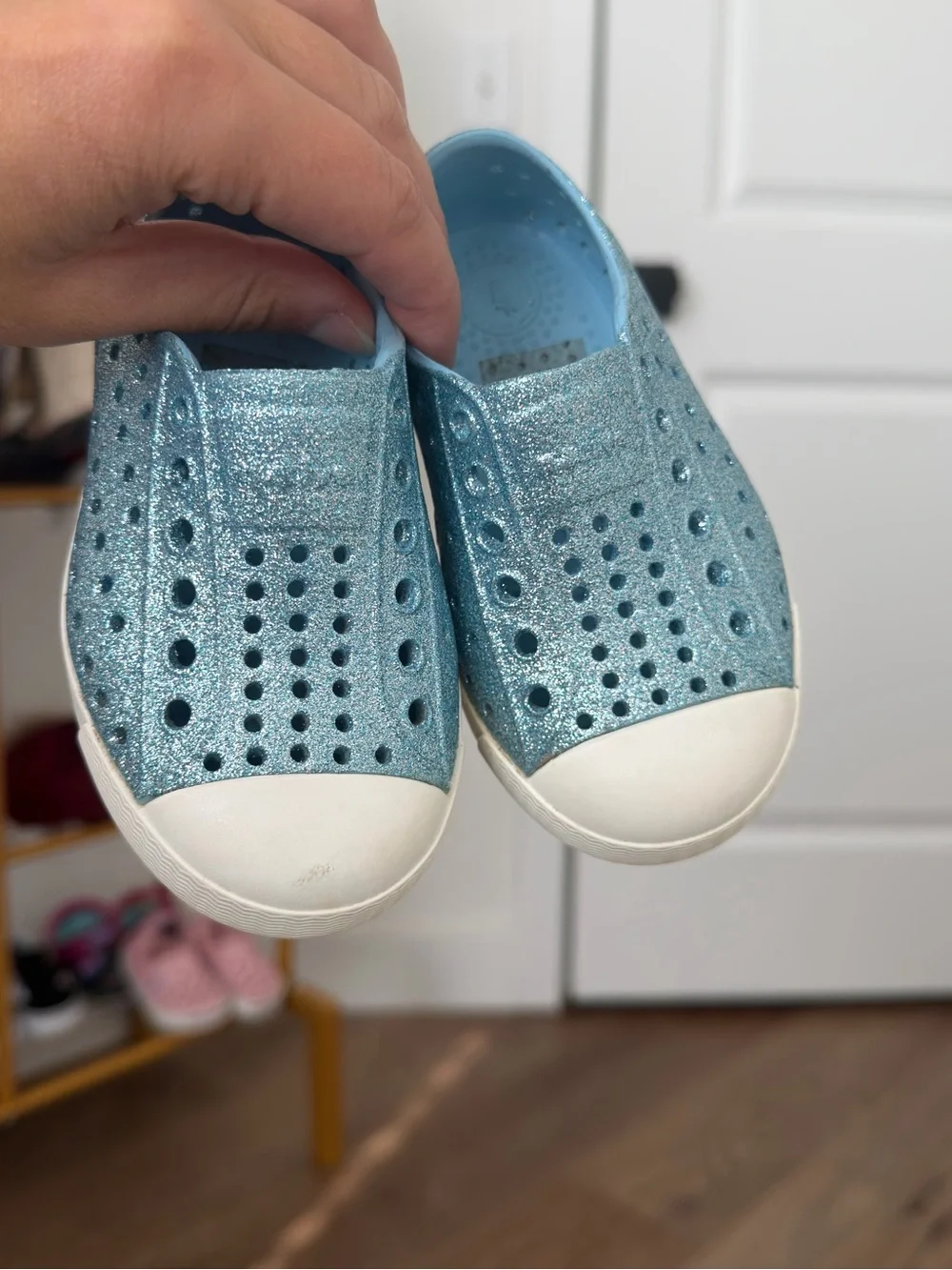 Native Jefferson Glitter Blur Slip On Rubber Shoes Size 6c Toddler Girl